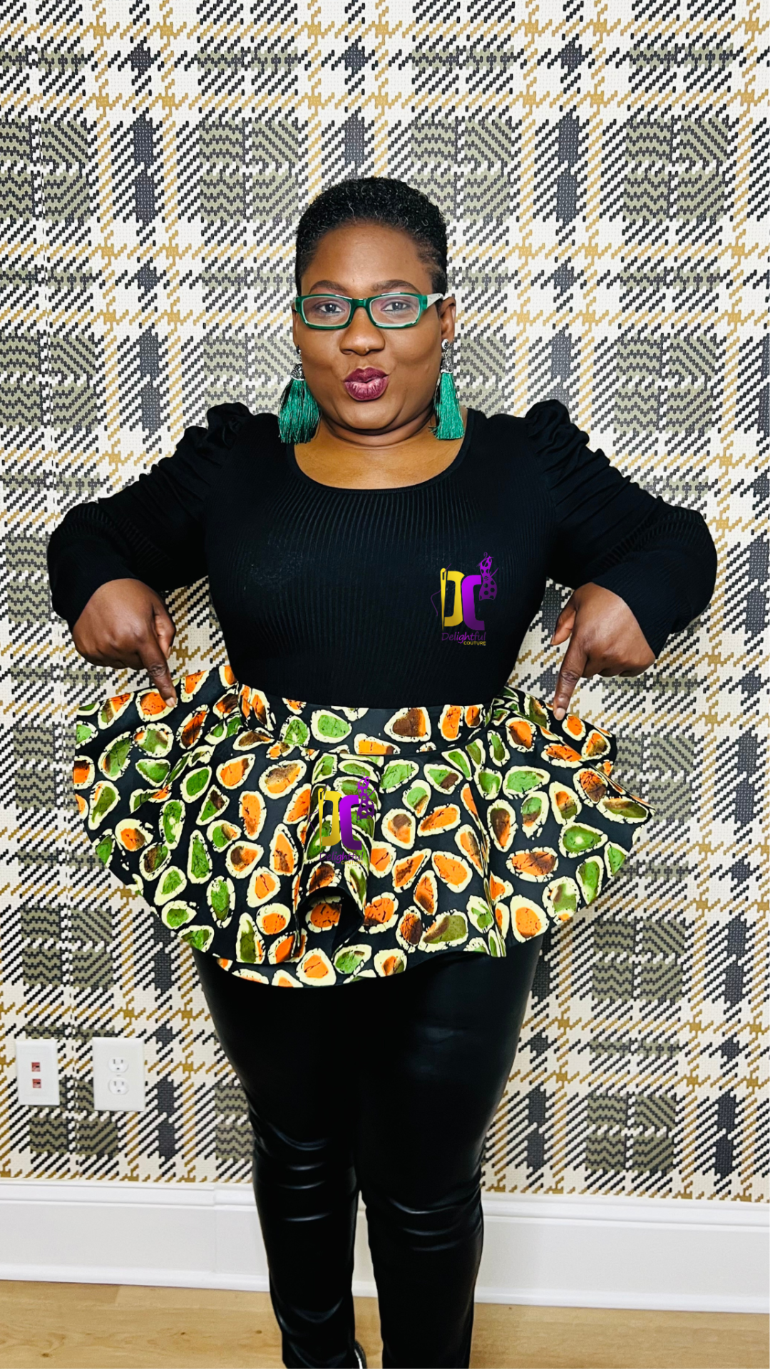 Hand-Crafted 720-Degree Ankara Peplum: african print, ankara, peplum, blouse, women's peplum, 75% Polyester (Small), Ready To Wear - DC401