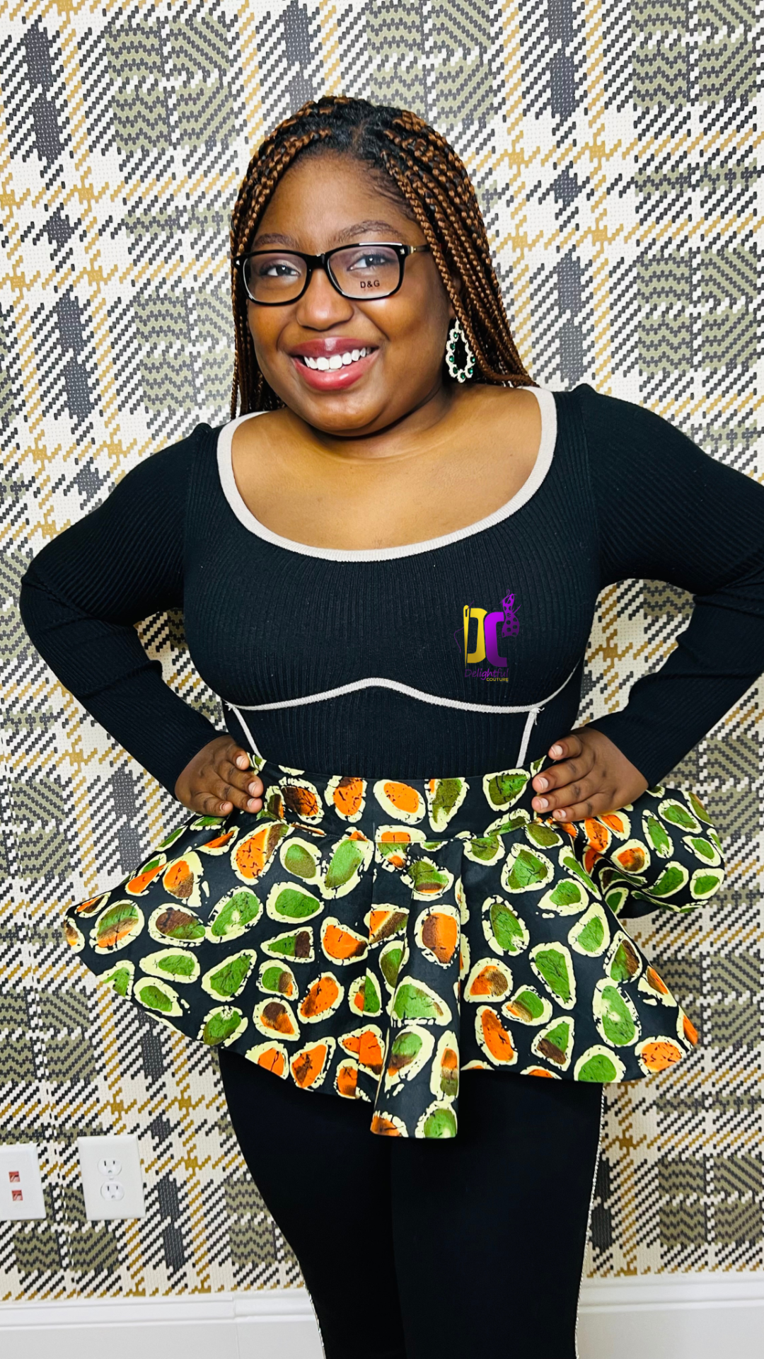 Hand-Crafted 720-Degree Ankara Peplum: african print, ankara, peplum, blouse, women's peplum, 75% Polyester (Small), Ready To Wear - DC401